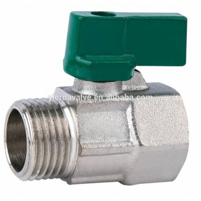 Chrome plated Forged Brass Mini Ball Valve with aluminium handle brass body brass ball CE approved in yuhuan zhejiang china